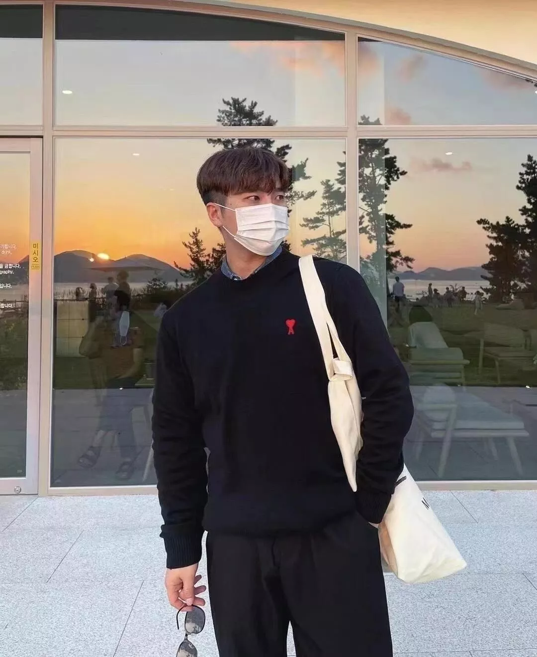 아미 하트 자수 메리노 울 긴소매 니트 상세 이미지 27