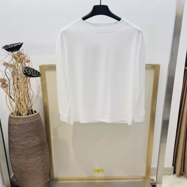 더로우 린넨 코튼 반하이넥 긴소매 티셔츠