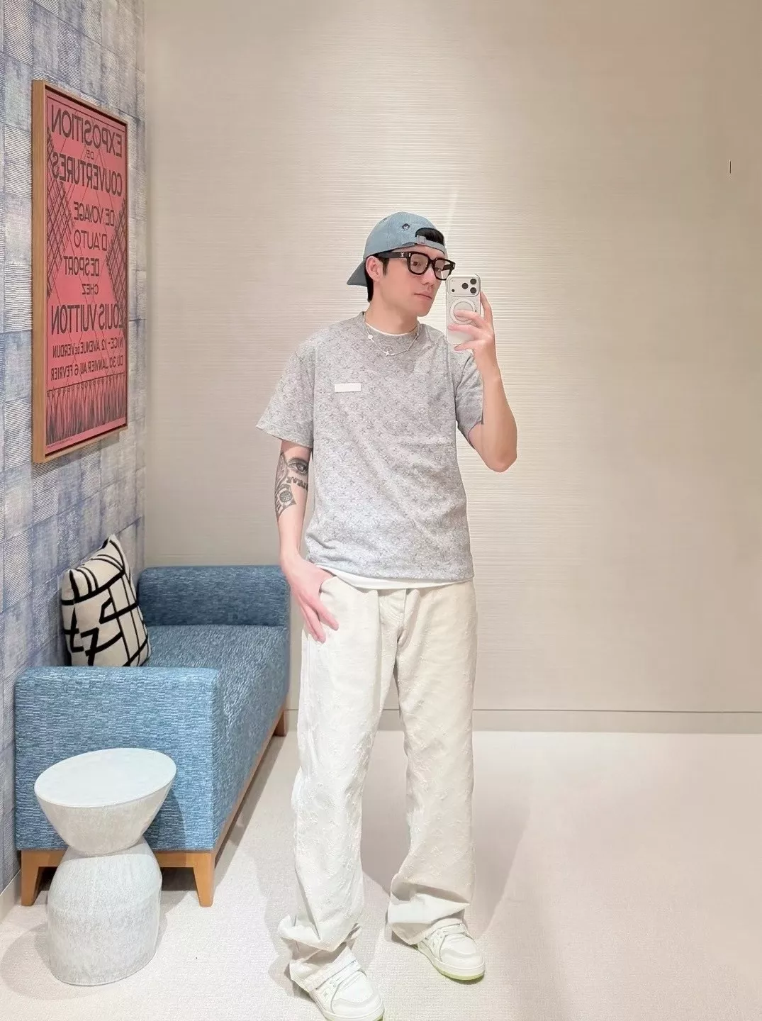 루이비통 모노그램 리플렉티브 코튼 반소매 티셔츠 상세 이미지 11