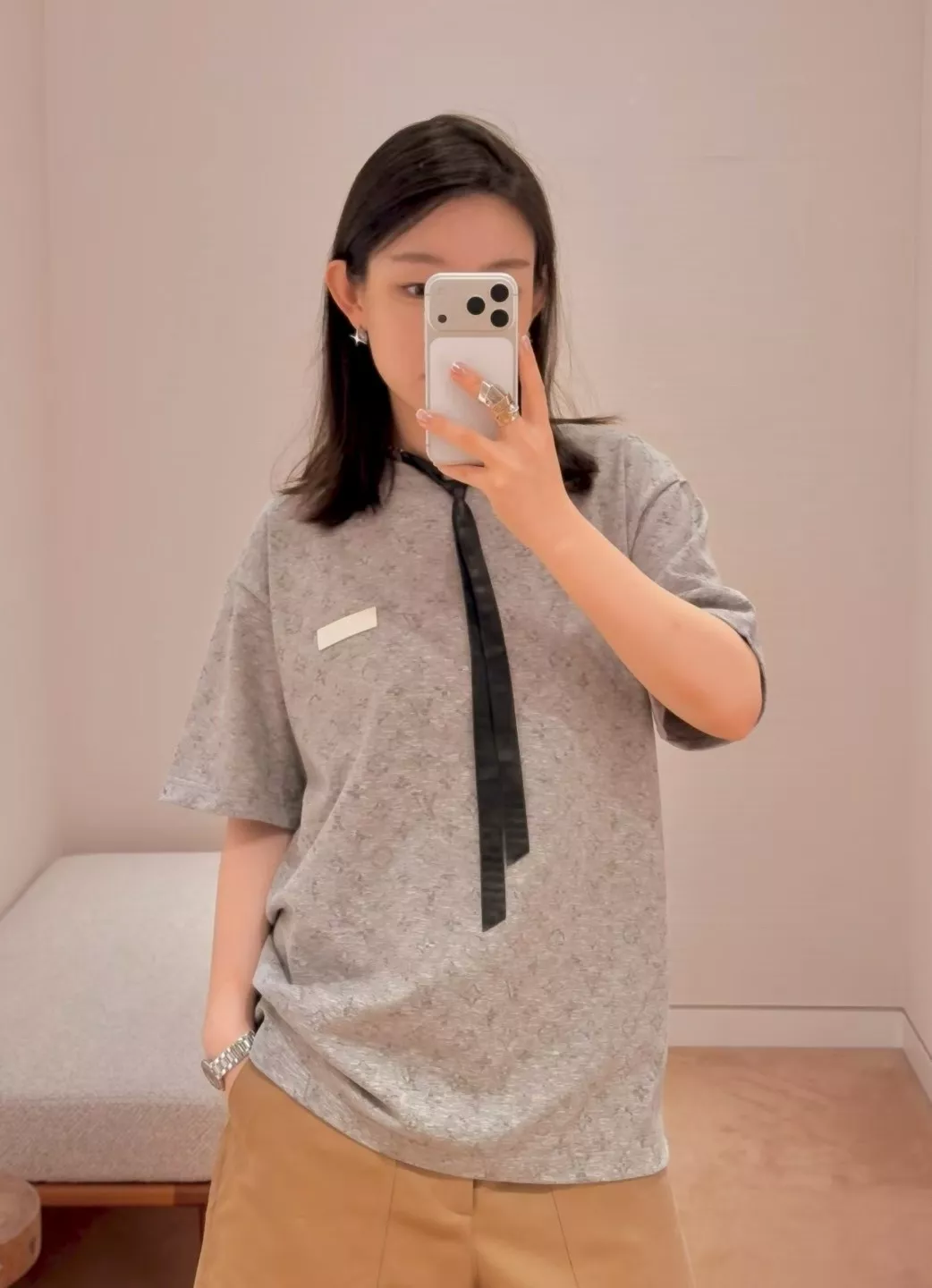 루이비통 모노그램 리플렉티브 코튼 반소매 티셔츠 상세 이미지 17
