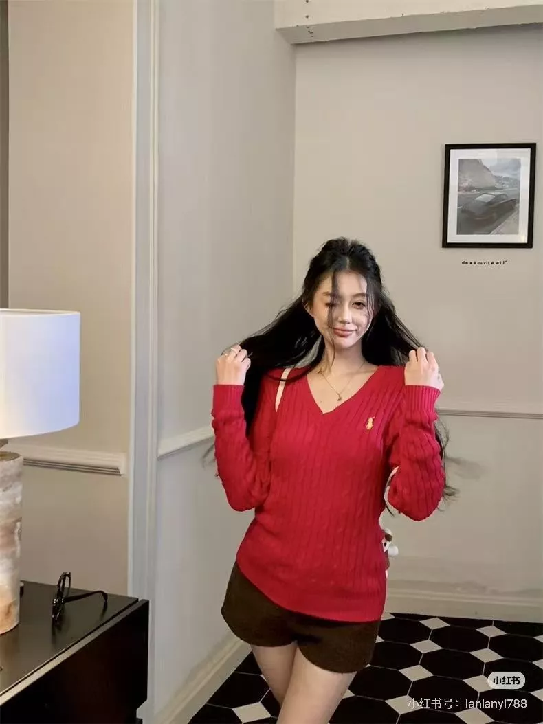 랄프로렌 꽈배기 브이넥 긴소매 니트 상세 이미지 12