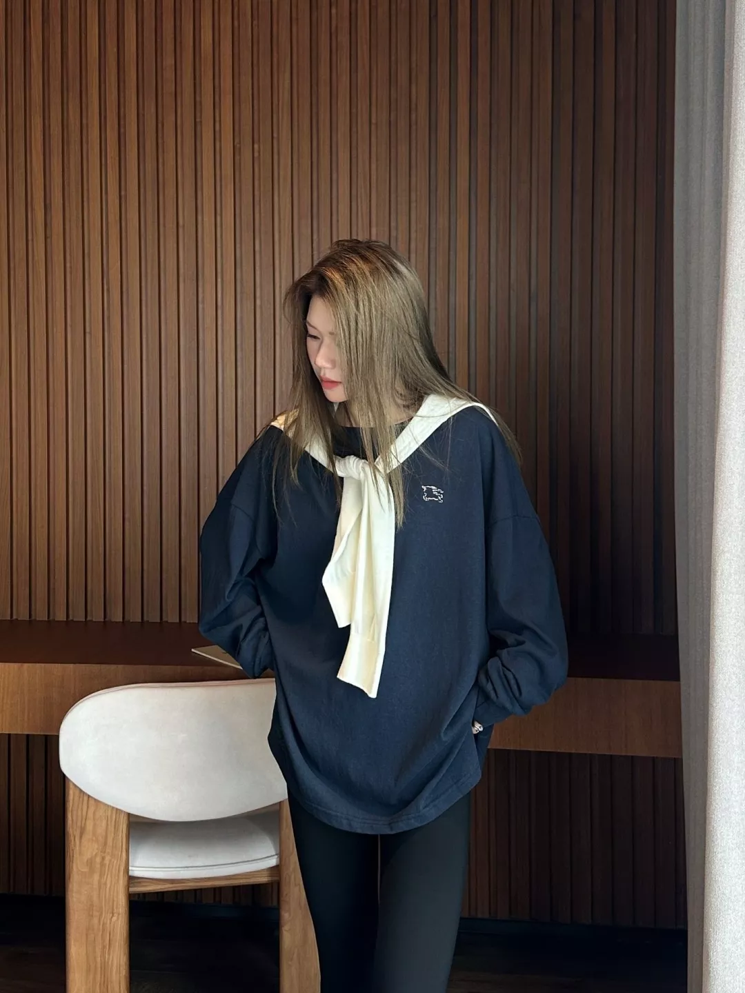 버버리 눈꽃 텍스처 면혼방 롱슬리브 티셔츠 상세 이미지 27