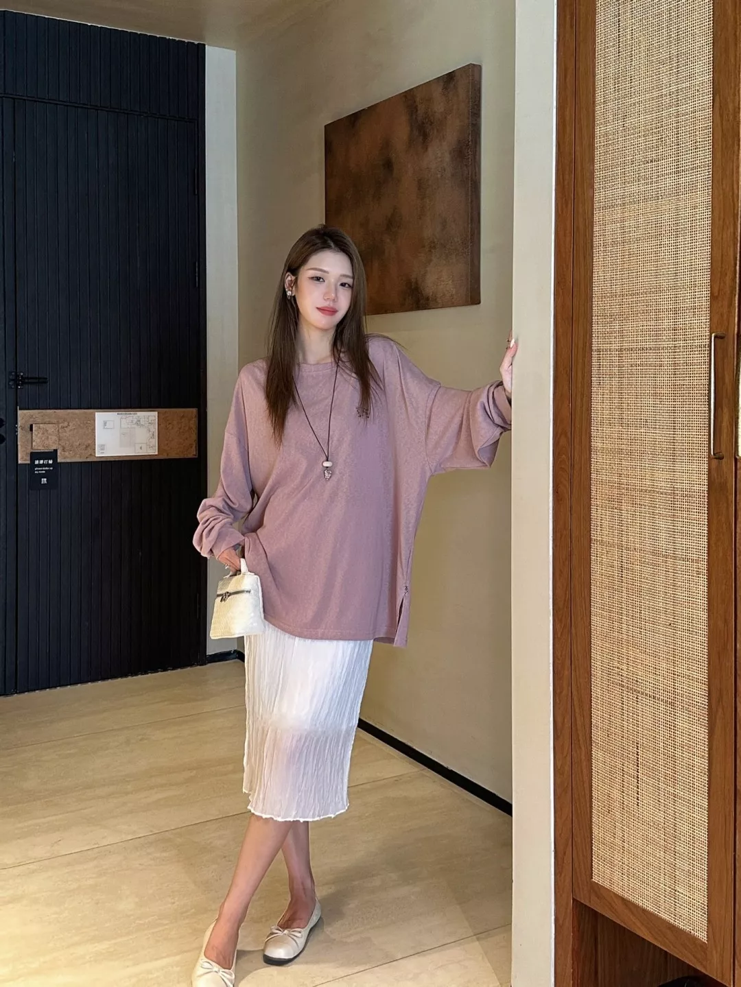 버버리 눈꽃 텍스처 면혼방 롱슬리브 티셔츠 상세 이미지 21