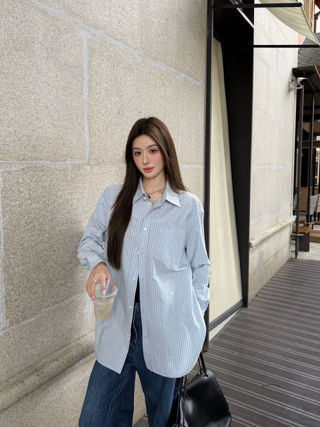 샤넬 별점 스트라이프 코튼 셔츠 상세 이미지 20