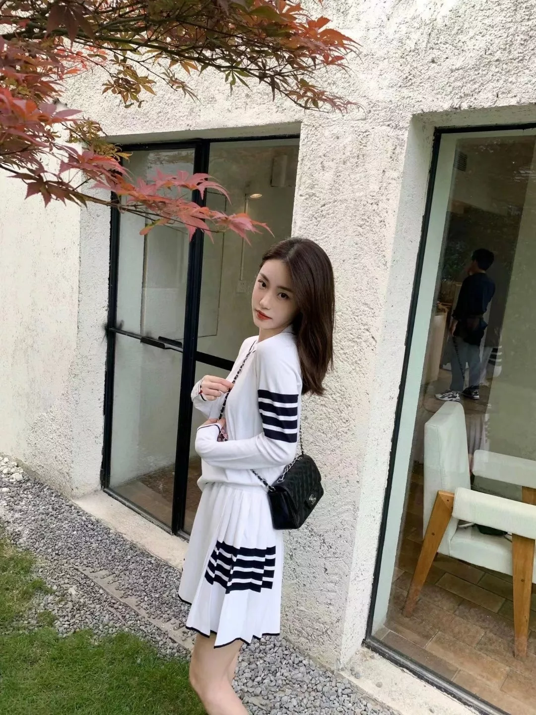 톰브라운 폴로 칼라 배색 스트라이프 니트 상세 이미지 26