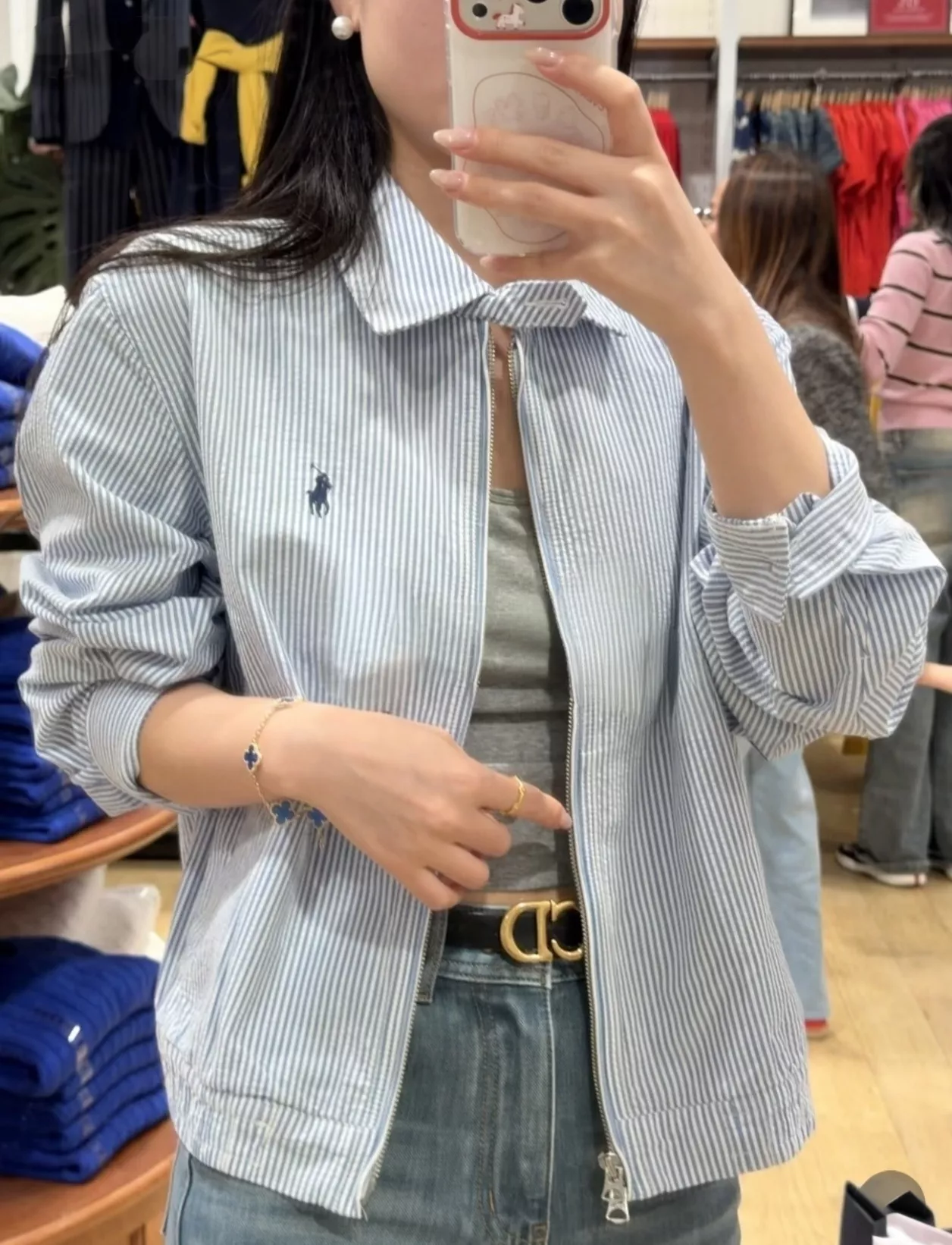 랄프로렌 시어서커 코튼 카라 집업 재킷 상세 이미지 18