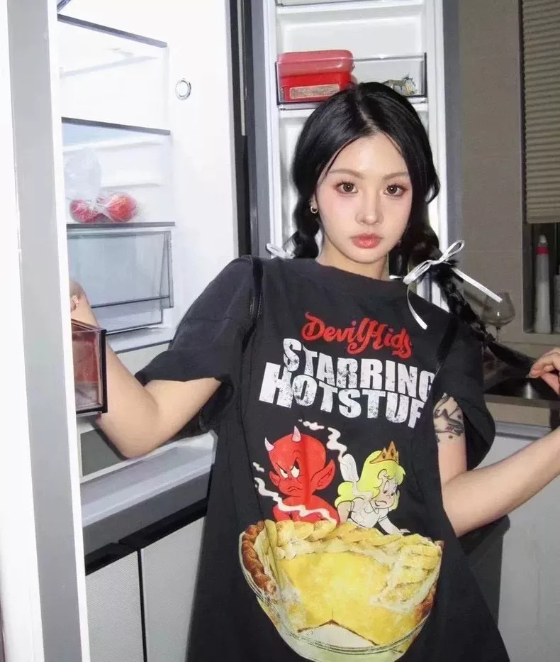 퓨리 바나나 프린트 워싱 반소매 티셔츠 상세 이미지 24