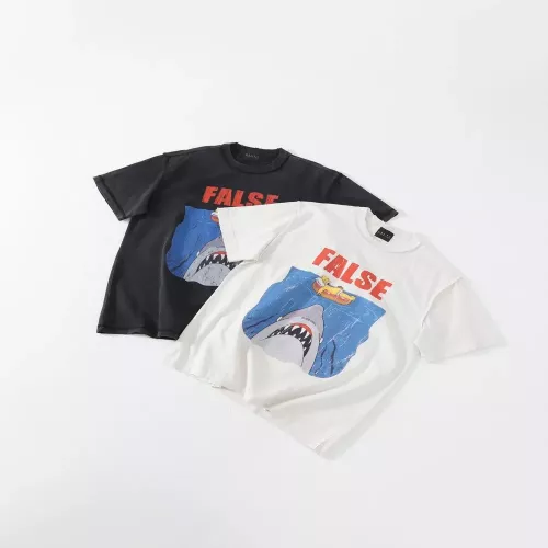 세인트마이클 카툰 크랙 워싱 디스트로이드 반소매 티셔츠