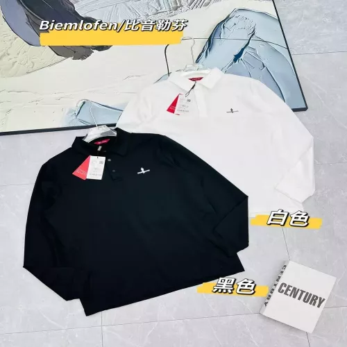 비음러펀 고탄력 버튼 칼라 긴소매 폴로 티셔츠