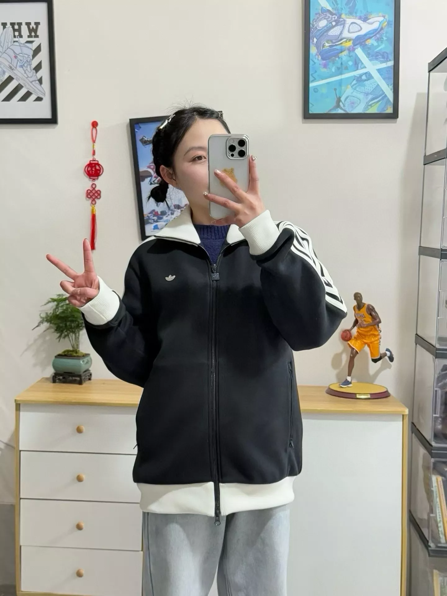 아디다스 스탠드 칼라 자카드 집업 재킷 상세 이미지 21