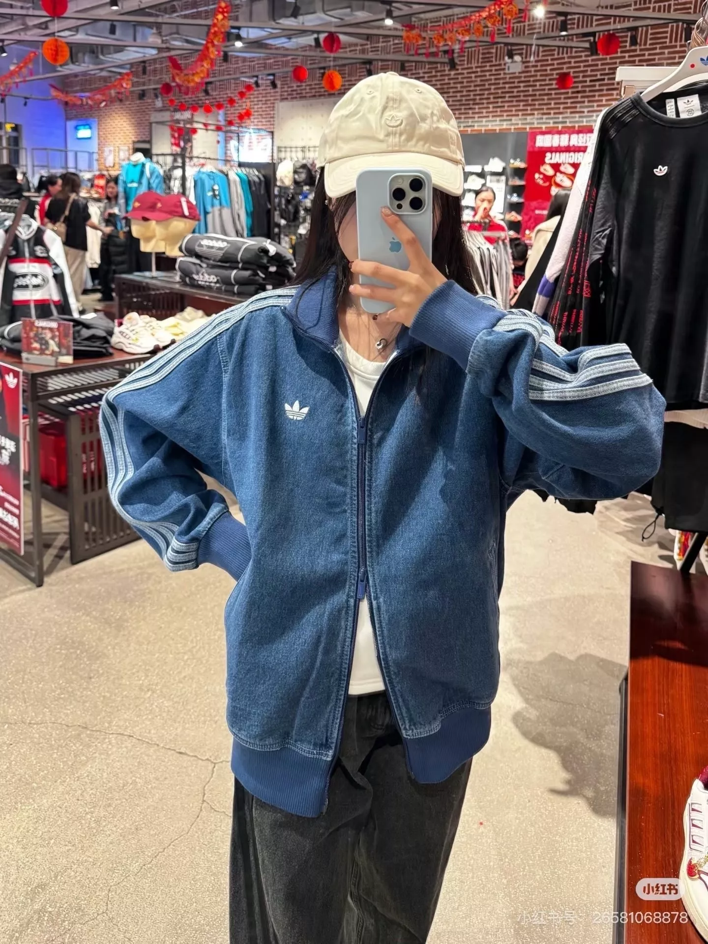 아디다스 워싱 데님 하이넥 집업 재킷 상세 이미지 19