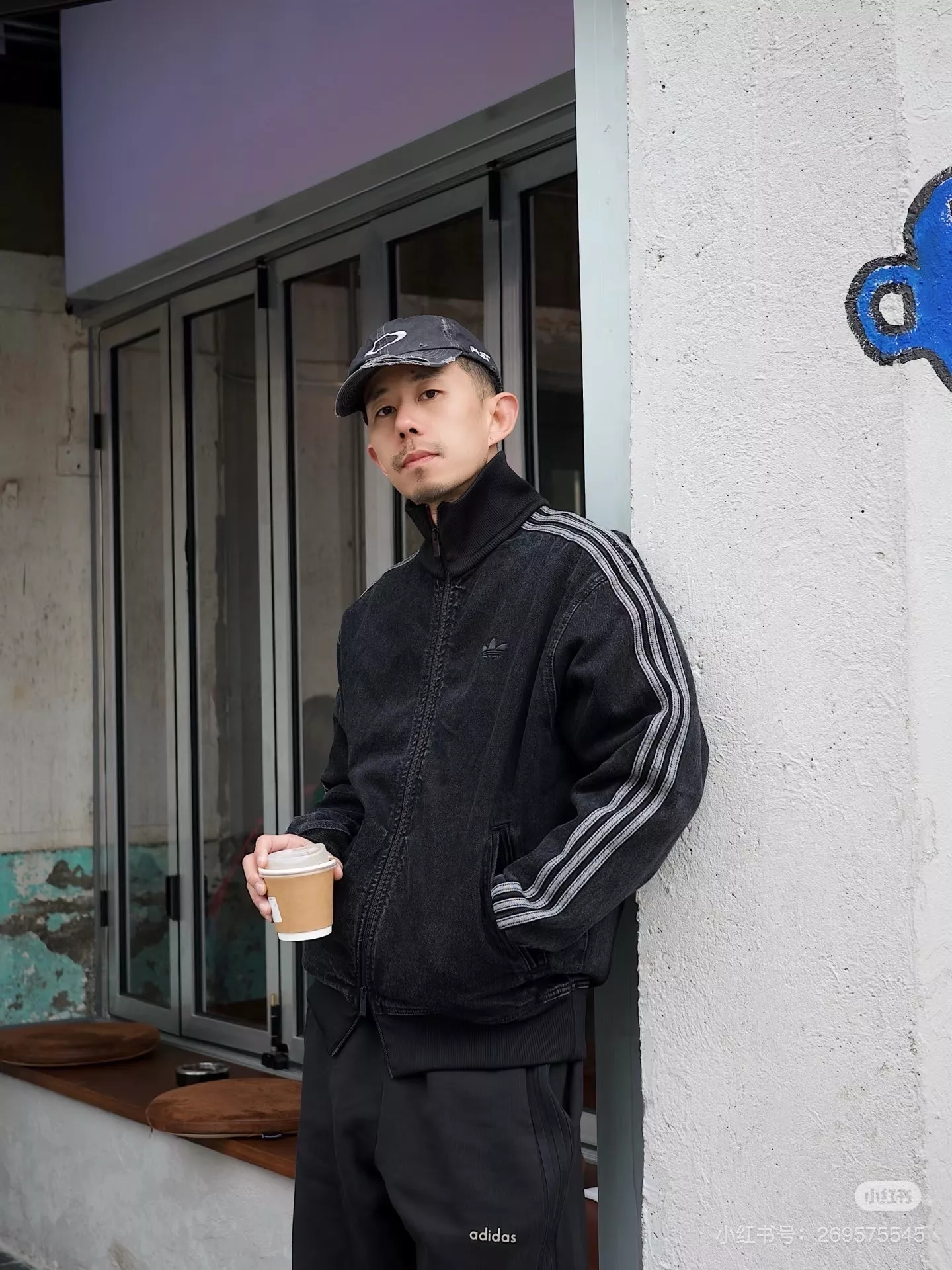 아디다스 워싱 데님 하이넥 집업 재킷 상세 이미지 26
