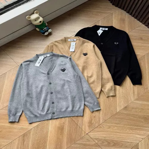 꼼데가르송 하트 자수 울 혼방 긴소매 가디건