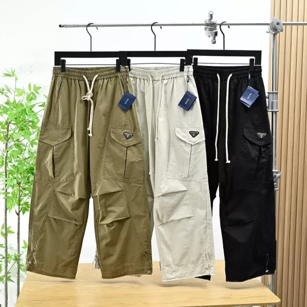 프라다 코튼 멀티포켓 와이드 카고 팬츠