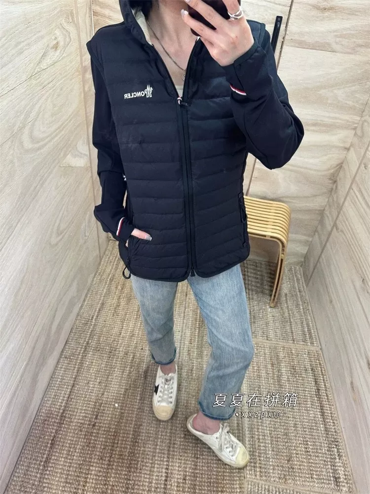 몽클레어 구스다운 패널 배색 쇼트 패딩 상세 이미지 58