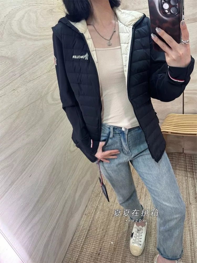 몽클레어 구스다운 패널 배색 쇼트 패딩 상세 이미지 59