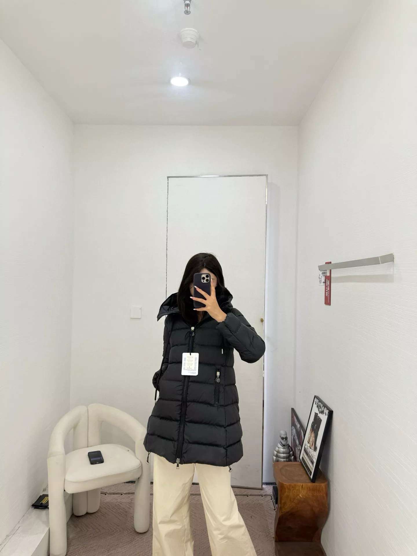 몽클레어 에이라인 후드 벨트 미들 패딩 상세 이미지 61