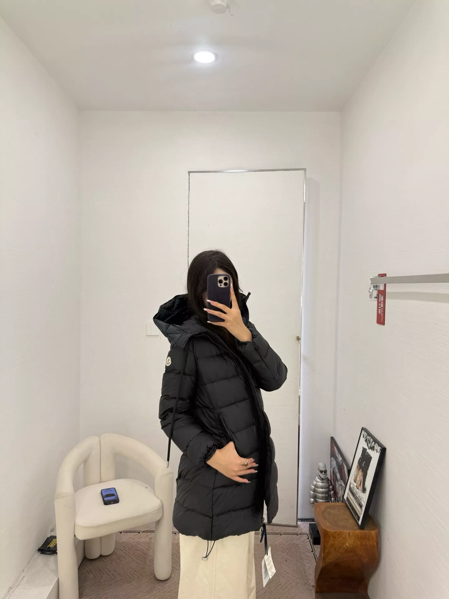 몽클레어 에이라인 후드 벨트 미들 패딩 상세 이미지 59