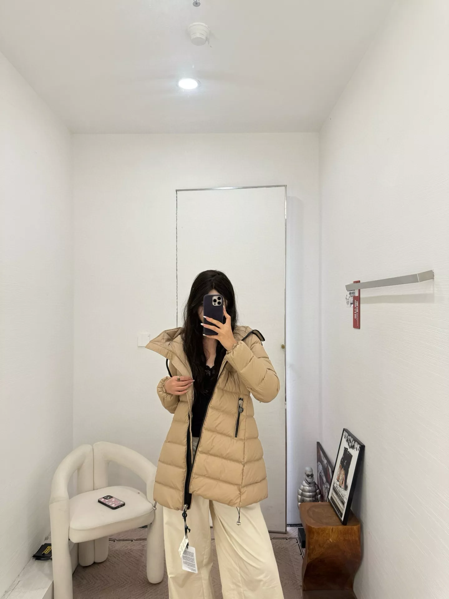 몽클레어 에이라인 후드 벨트 미들 패딩 상세 이미지 44