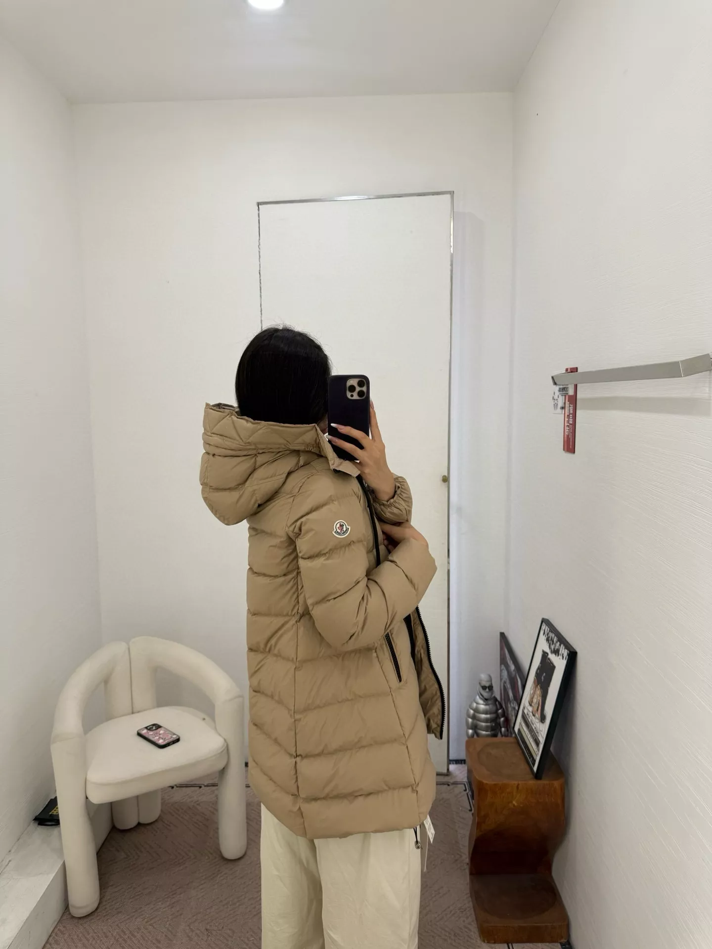 몽클레어 에이라인 후드 벨트 미들 패딩 상세 이미지 49
