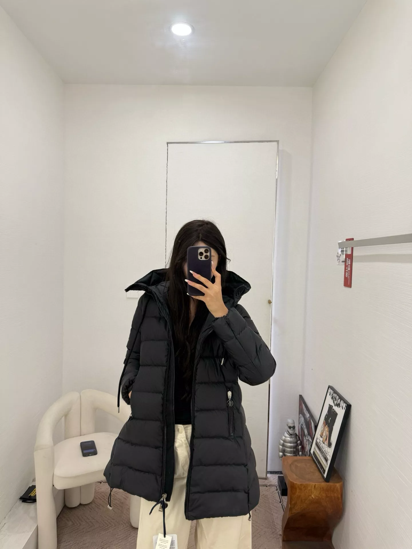 몽클레어 에이라인 후드 벨트 미들 패딩 상세 이미지 56