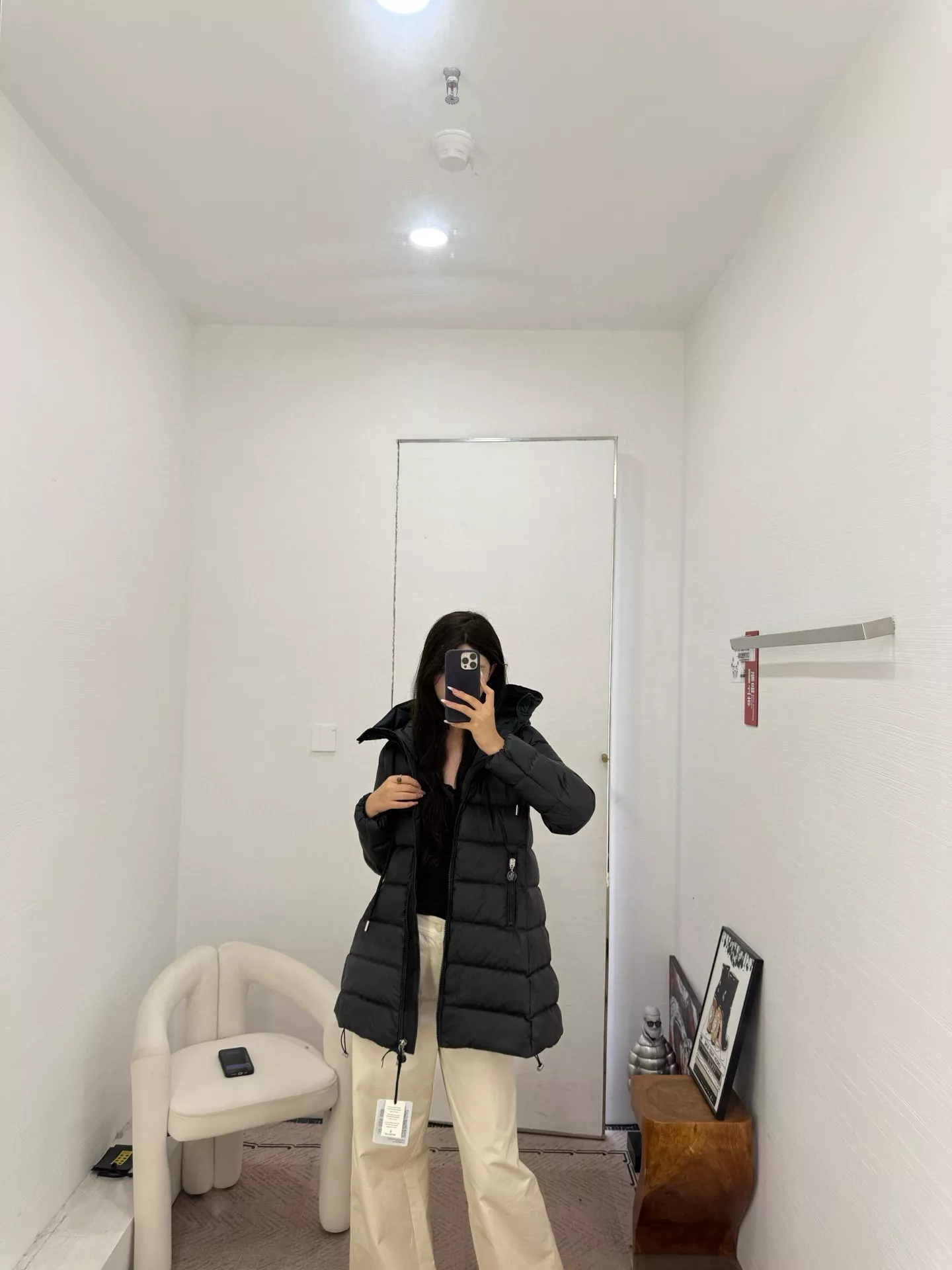 몽클레어 에이라인 후드 벨트 미들 패딩 상세 이미지 63
