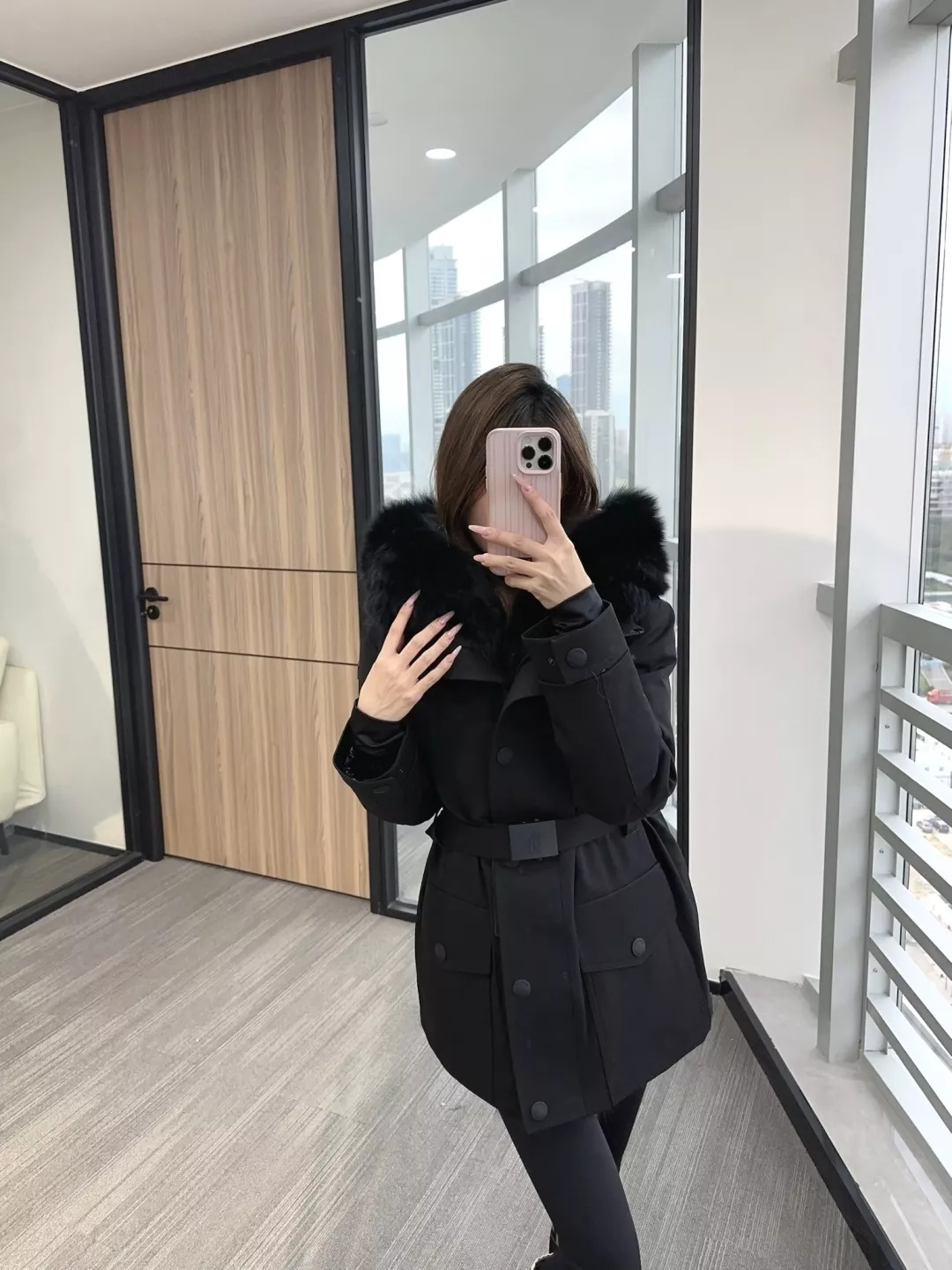 몽클레어 폭스퍼 후드 방수 미들 패딩 상세 이미지 48