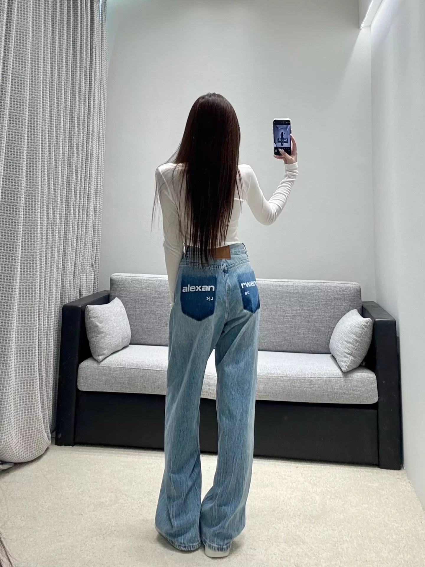 알렉산더왕 워싱 프린트 포켓 와이드 데님 팬츠 상세 이미지 19