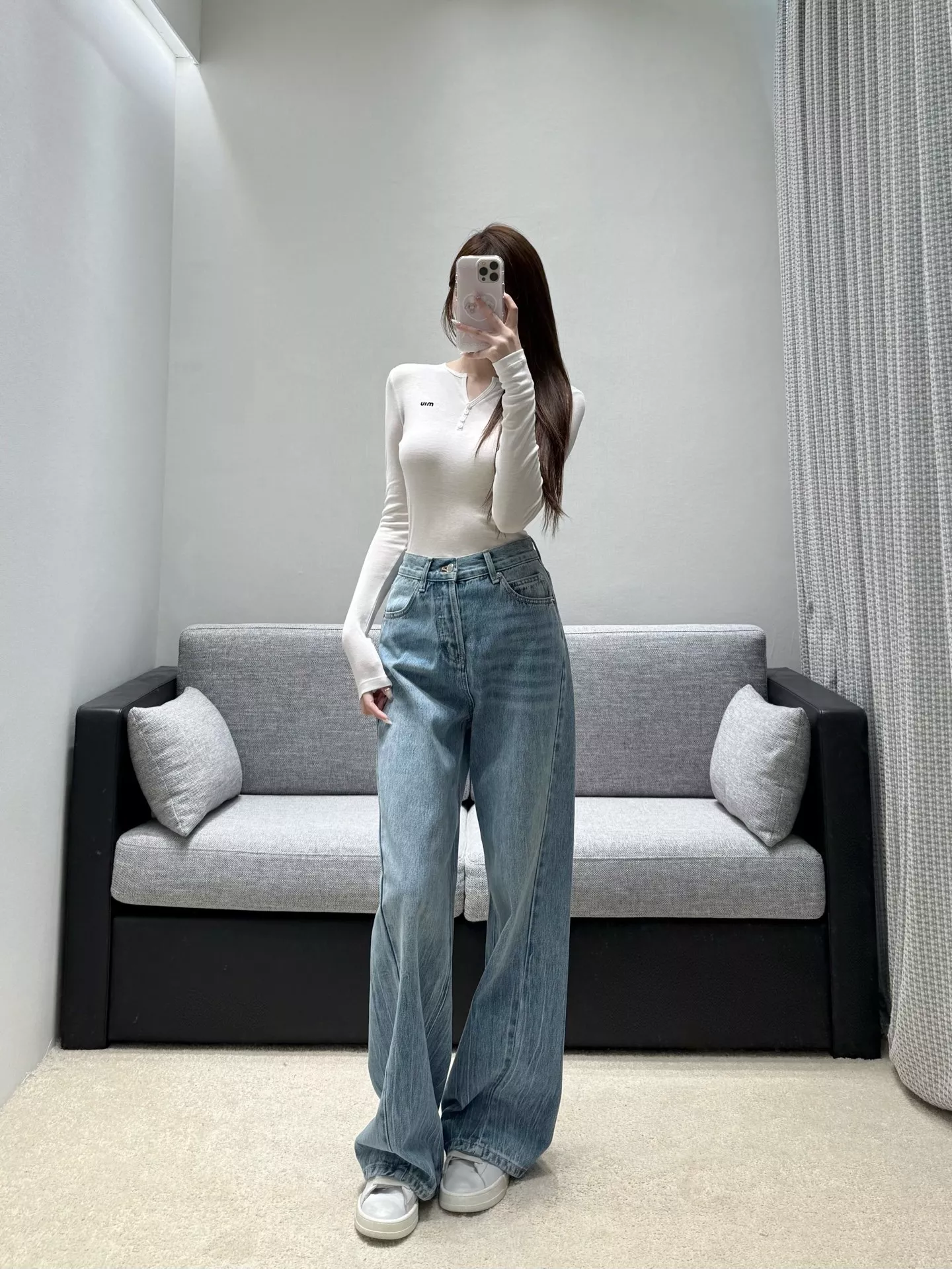 알렉산더왕 워싱 프린트 포켓 와이드 데님 팬츠 상세 이미지 14