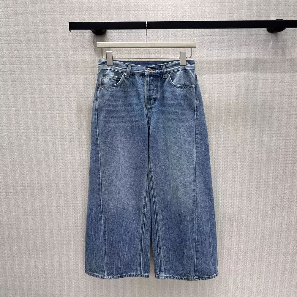 알렉산더왕 워싱 프린트 포켓 와이드 데님 팬츠