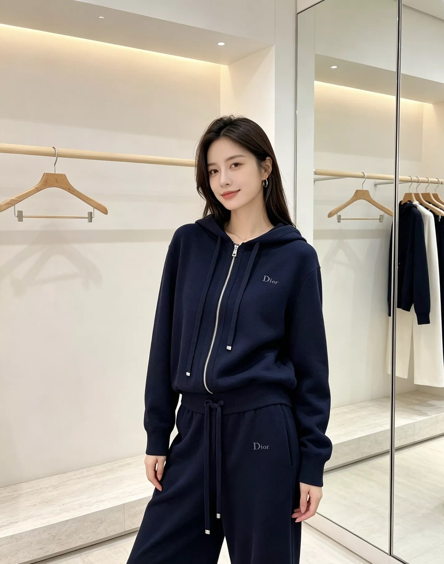 디올 울혼방 후드 집업 니트 세트 상세 이미지 37