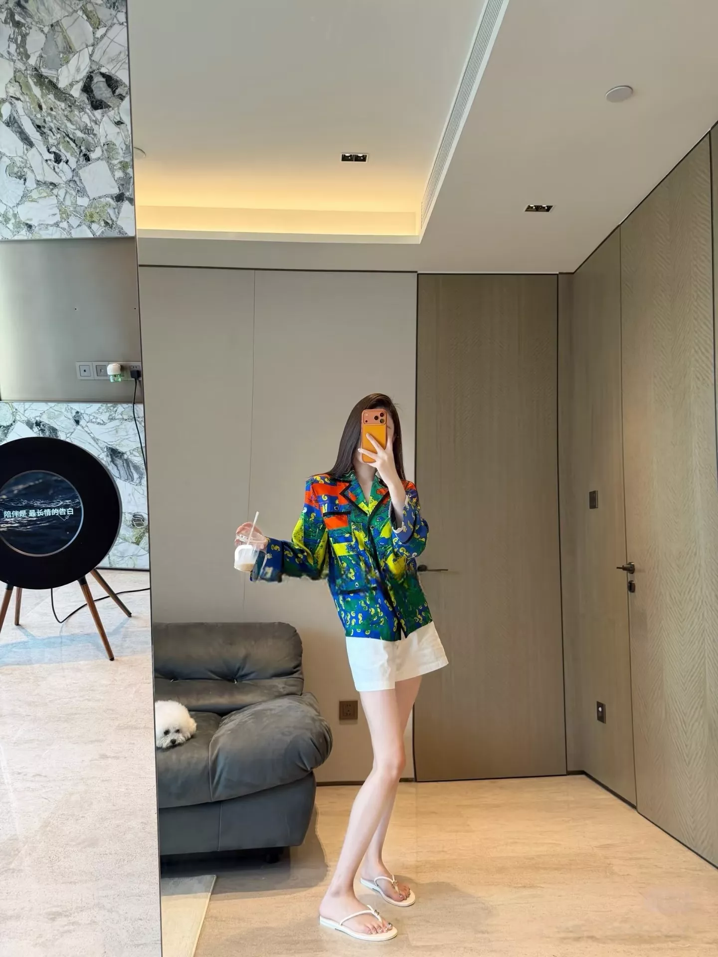 샤넬 레터 프린트 삼방 원단 잠옷 세트 상세 이미지 64