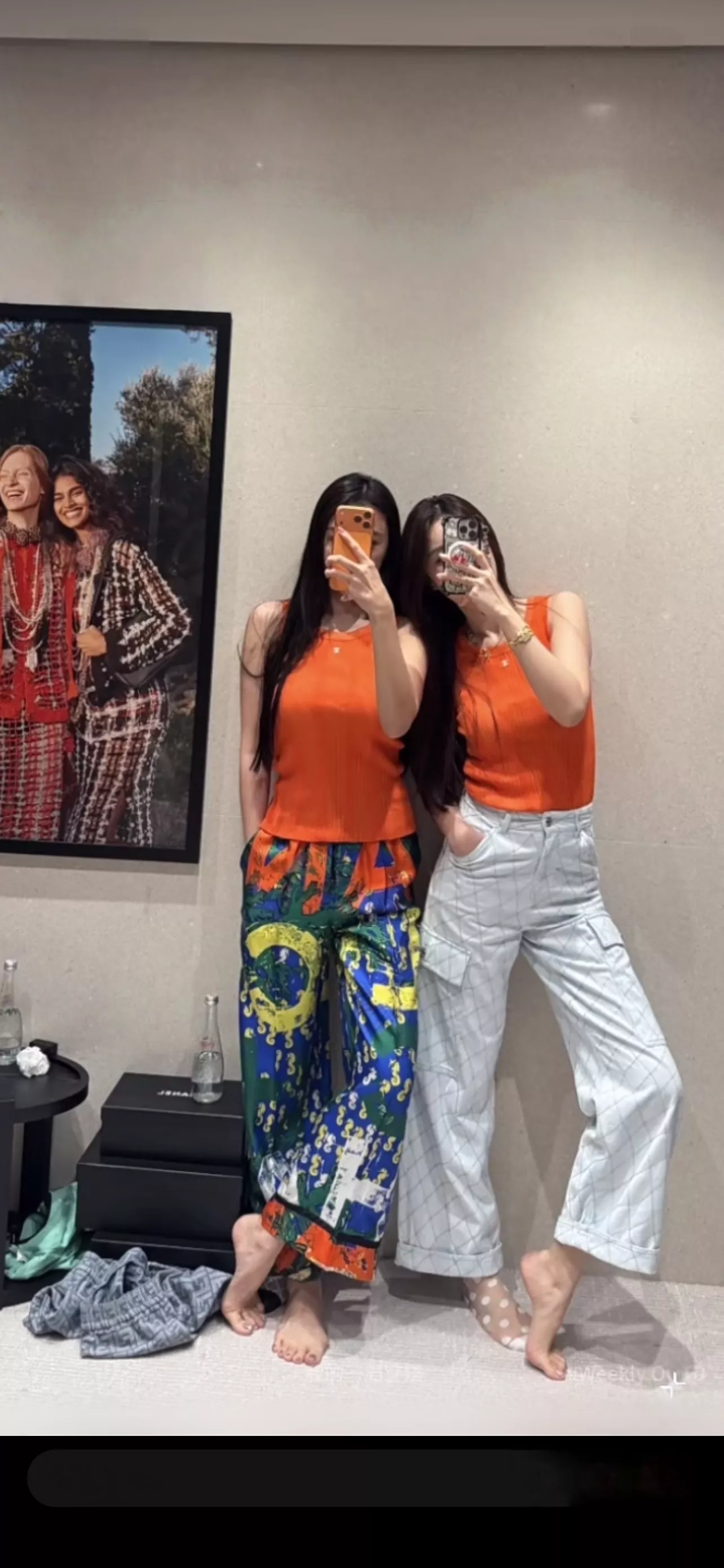 샤넬 레터 프린트 삼방 원단 잠옷 세트 상세 이미지 134