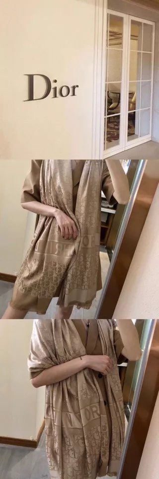 디올 양면 실크 블렌드 롱 스카프 상세 이미지 28