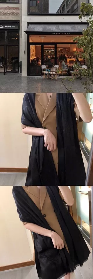 디올 양면 실크 블렌드 롱 스카프 상세 이미지 32