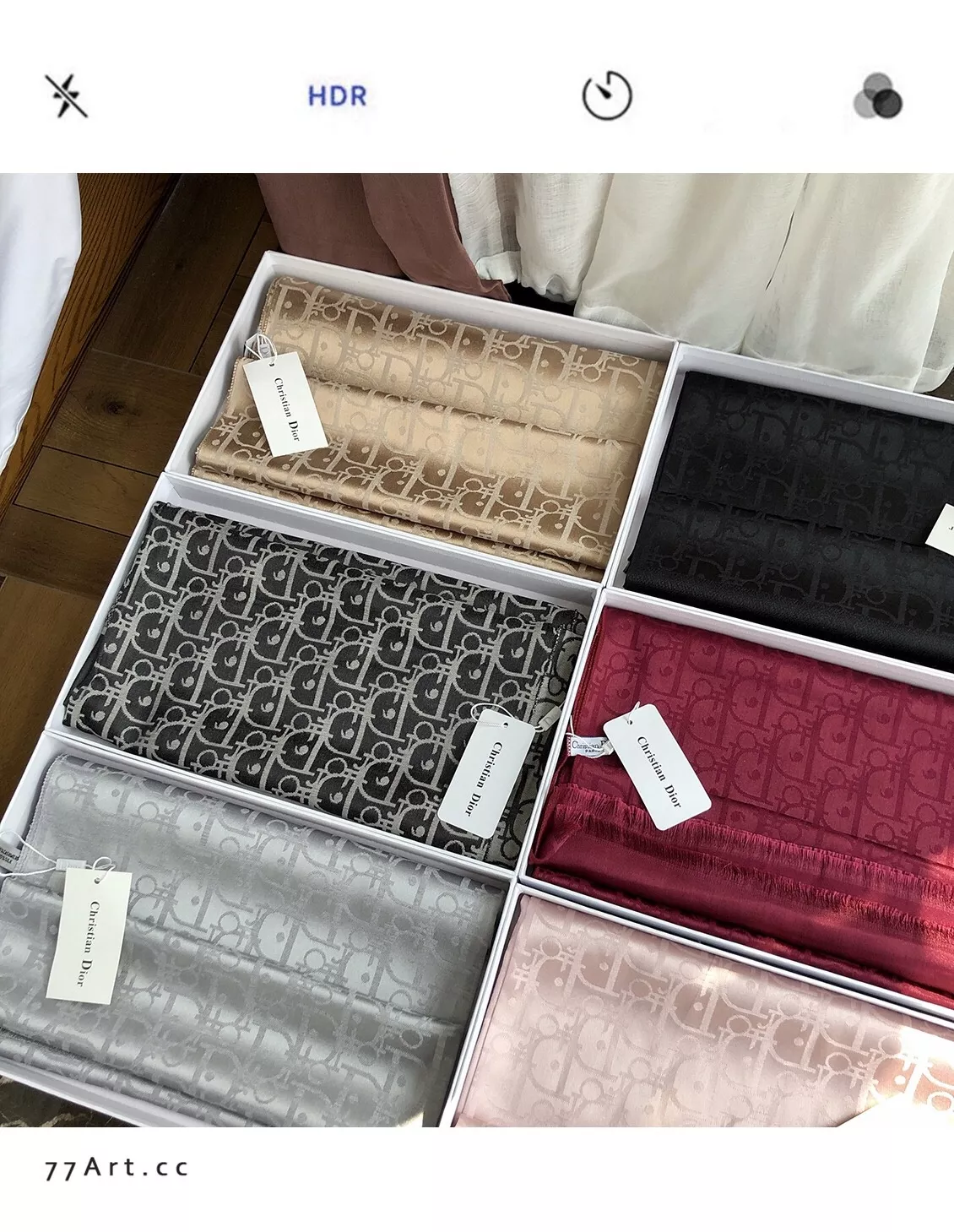 디올 양면 실크 블렌드 롱 스카프 상세 이미지 6