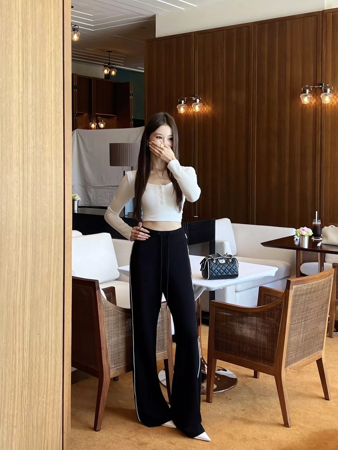 알렉산더왕 블랙 스트라이프 밴딩 롱 팬츠 상세 이미지 13