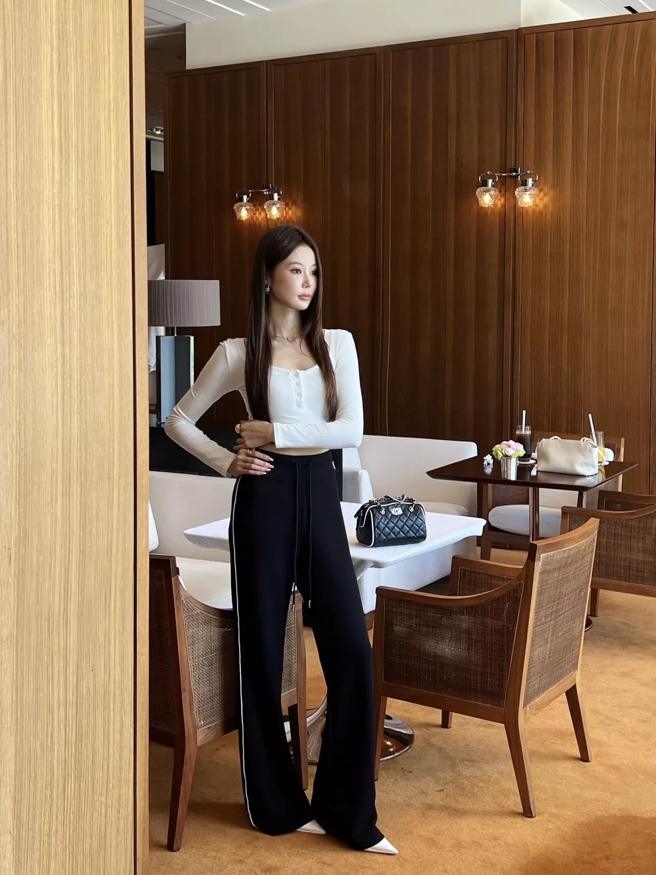 알렉산더왕 블랙 스트라이프 밴딩 롱 팬츠 상세 이미지 15