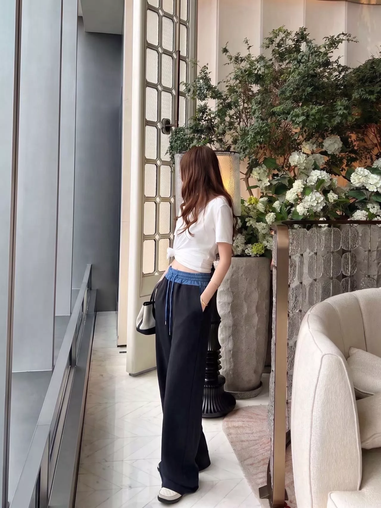 셀린느 배색 허리밴드 코튼혼방 와이드 팬츠 상세 이미지 23