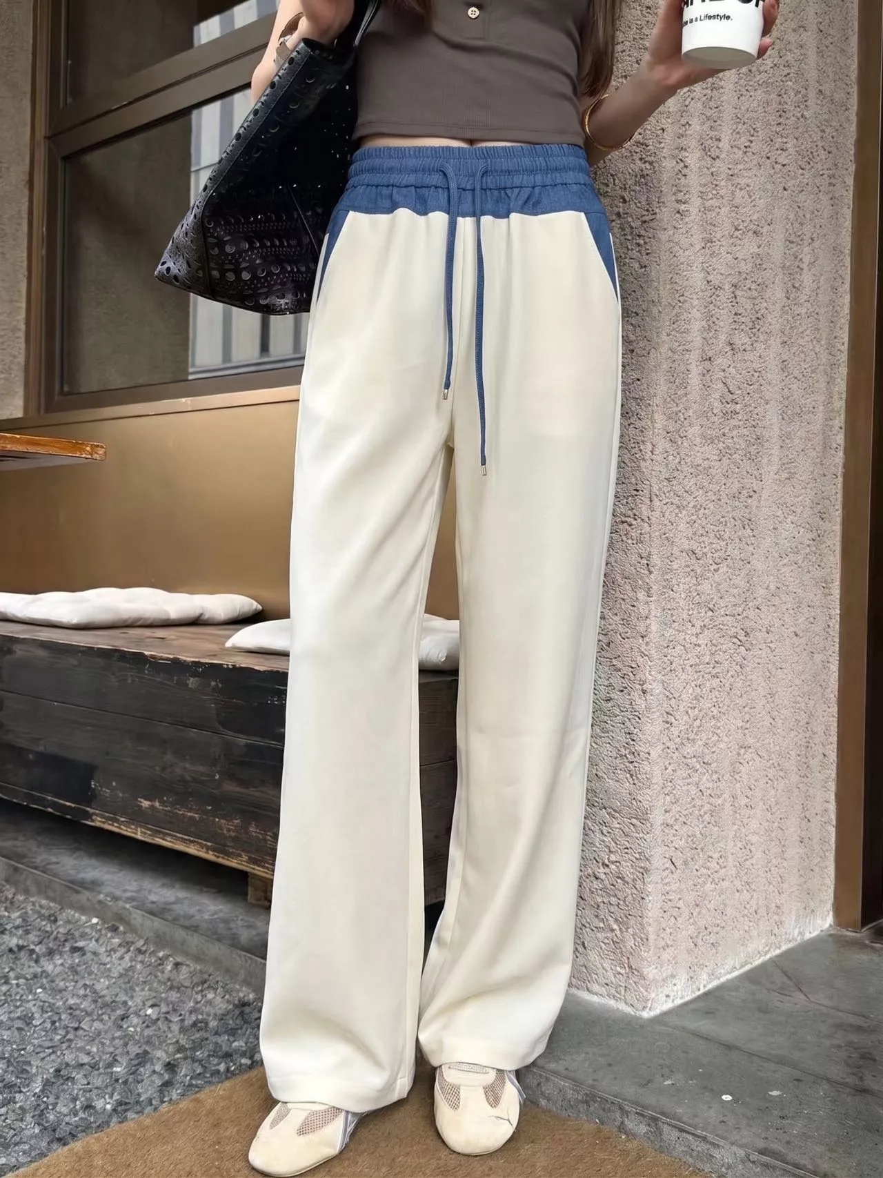 셀린느 배색 허리밴드 코튼혼방 와이드 팬츠 상세 이미지 11