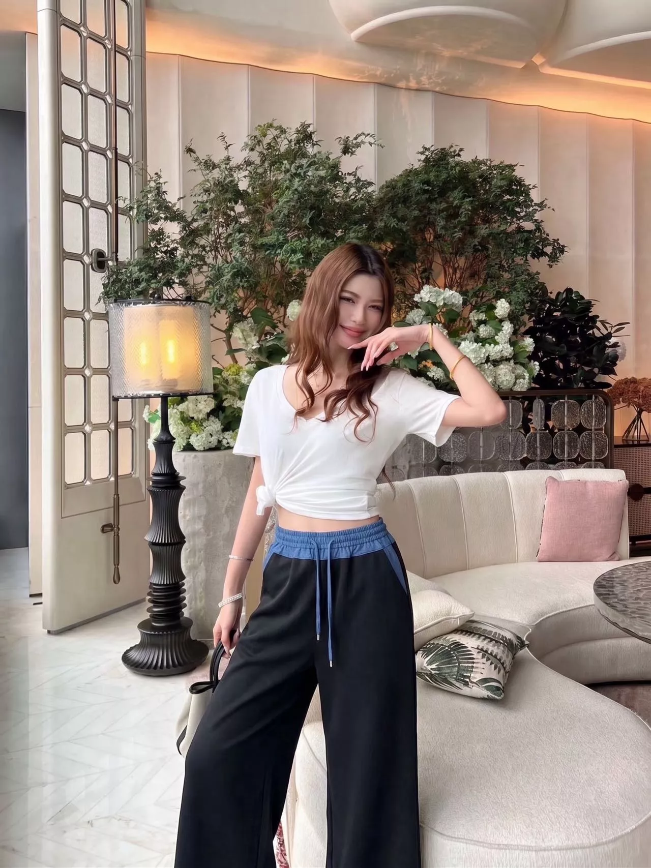 셀린느 배색 허리밴드 코튼혼방 와이드 팬츠 상세 이미지 25