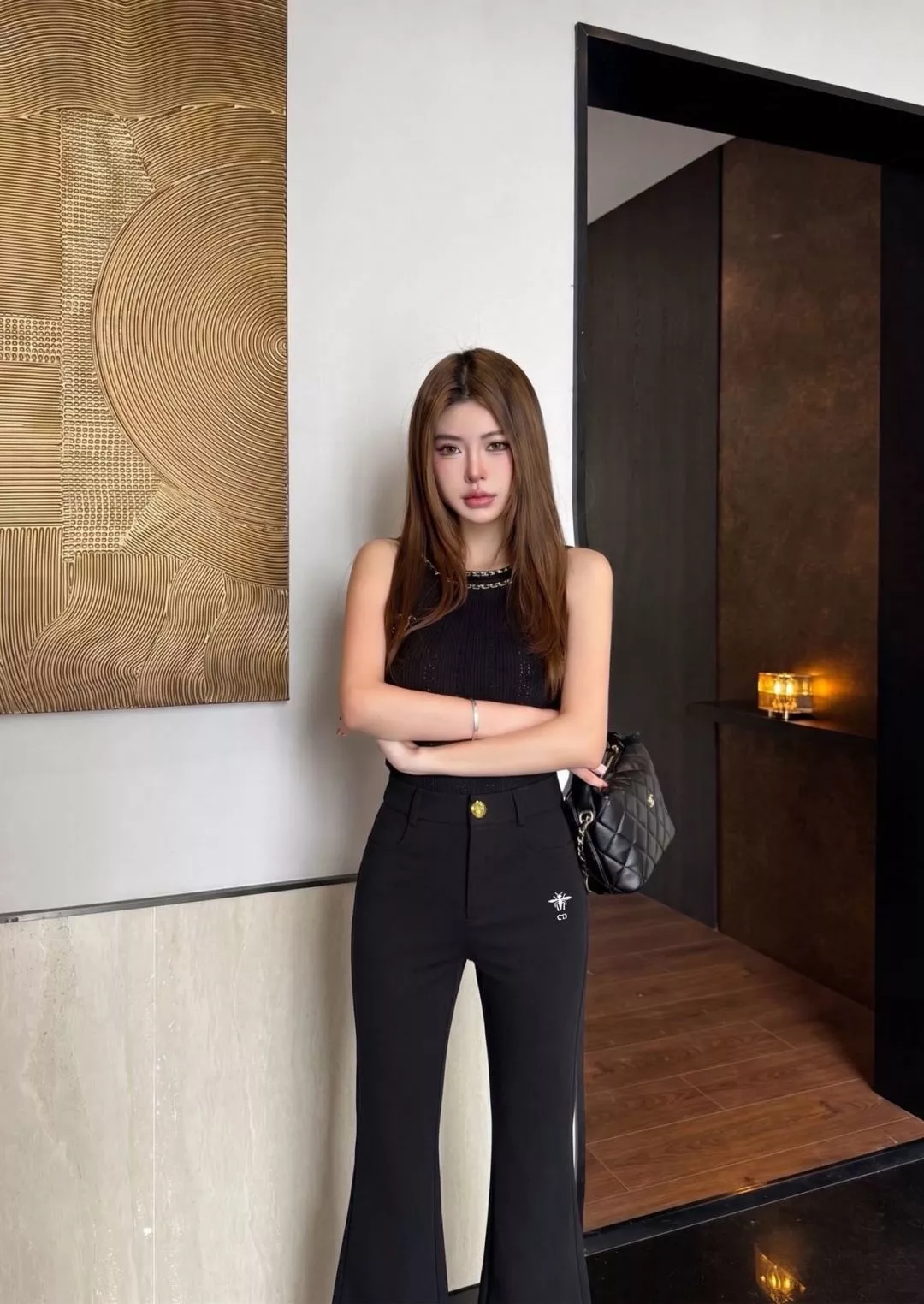 디올 자수 로고 울혼방 미세부츠컷 팬츠 상세 이미지 16