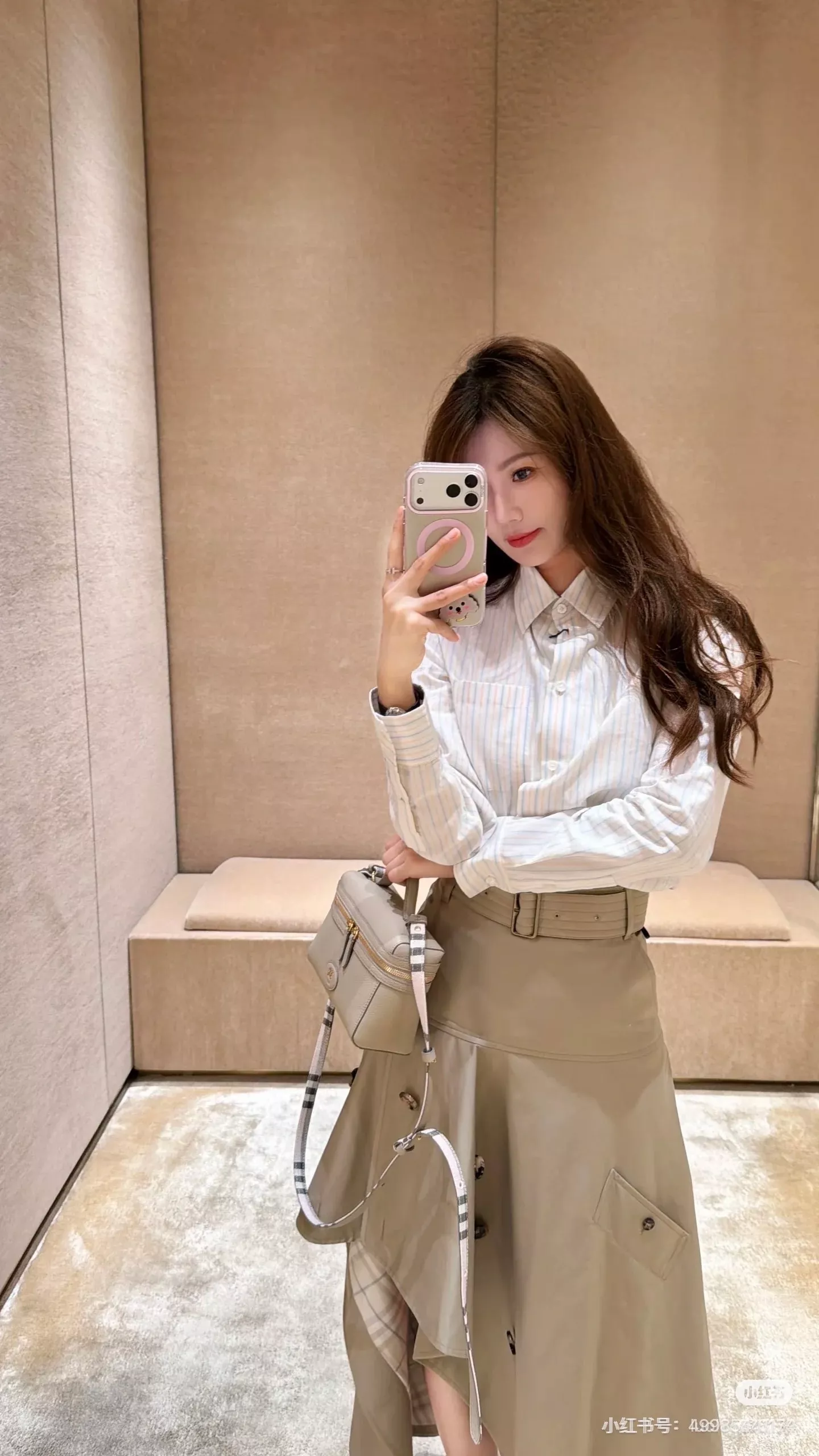 버버리 불규칙 컷팅 코튼 A라인 롱스커트 상세 이미지 19