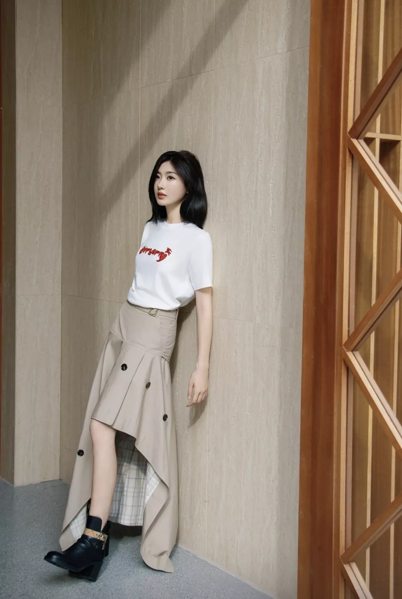 버버리 불규칙 컷팅 코튼 A라인 롱스커트 상세 이미지 60
