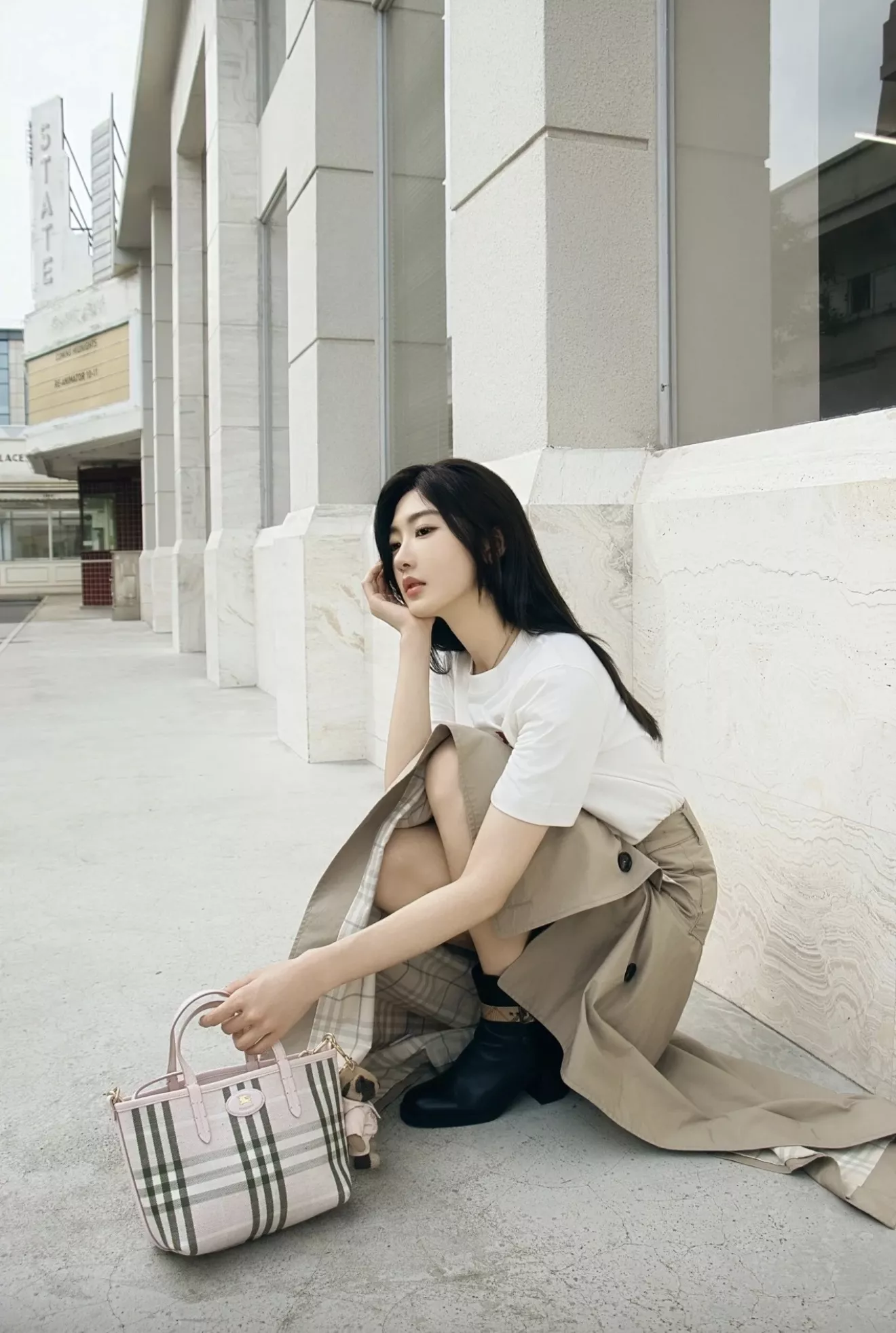 버버리 불규칙 컷팅 코튼 A라인 롱스커트 상세 이미지 61