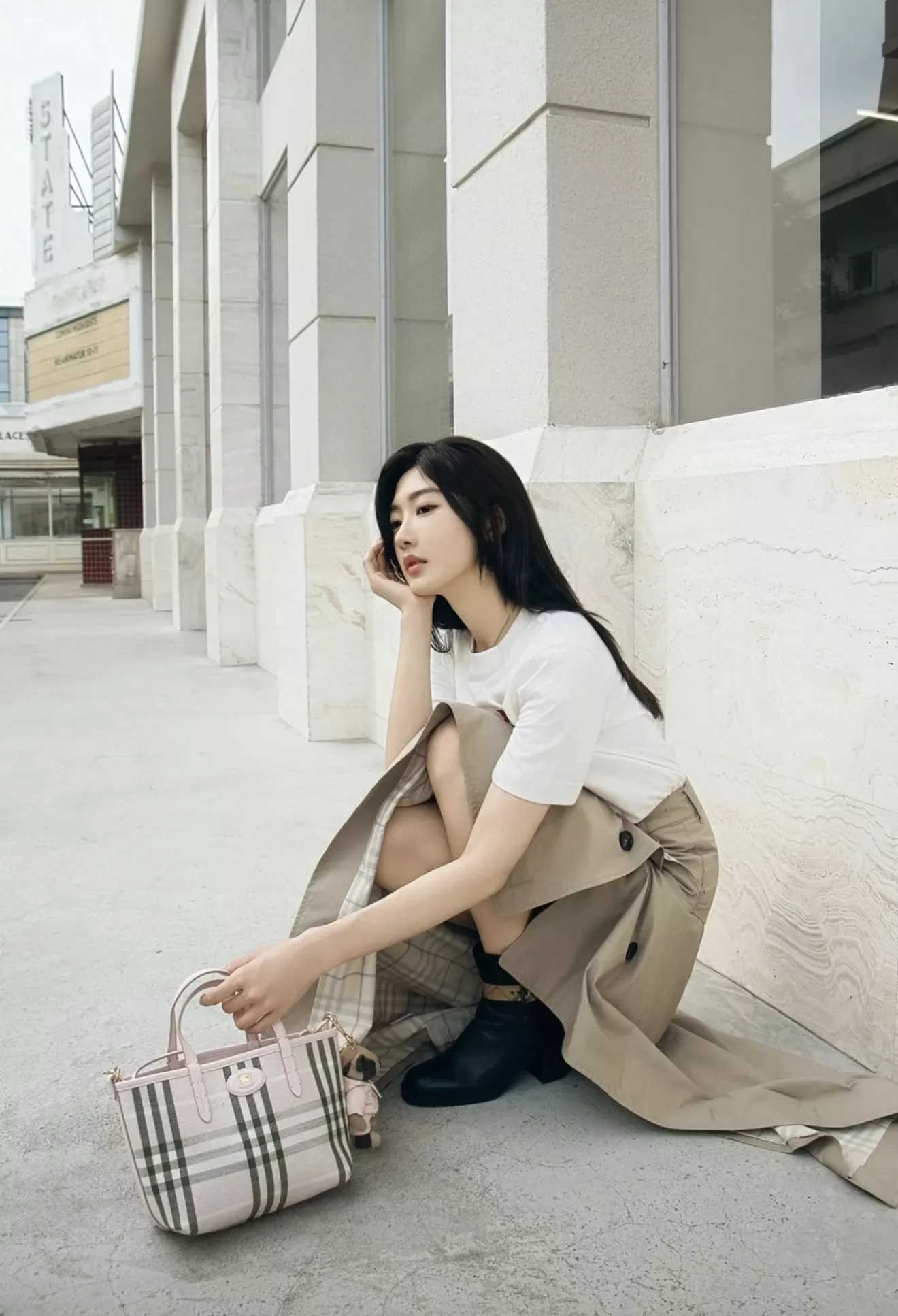 버버리 불규칙 컷팅 코튼 A라인 롱스커트 상세 이미지 76