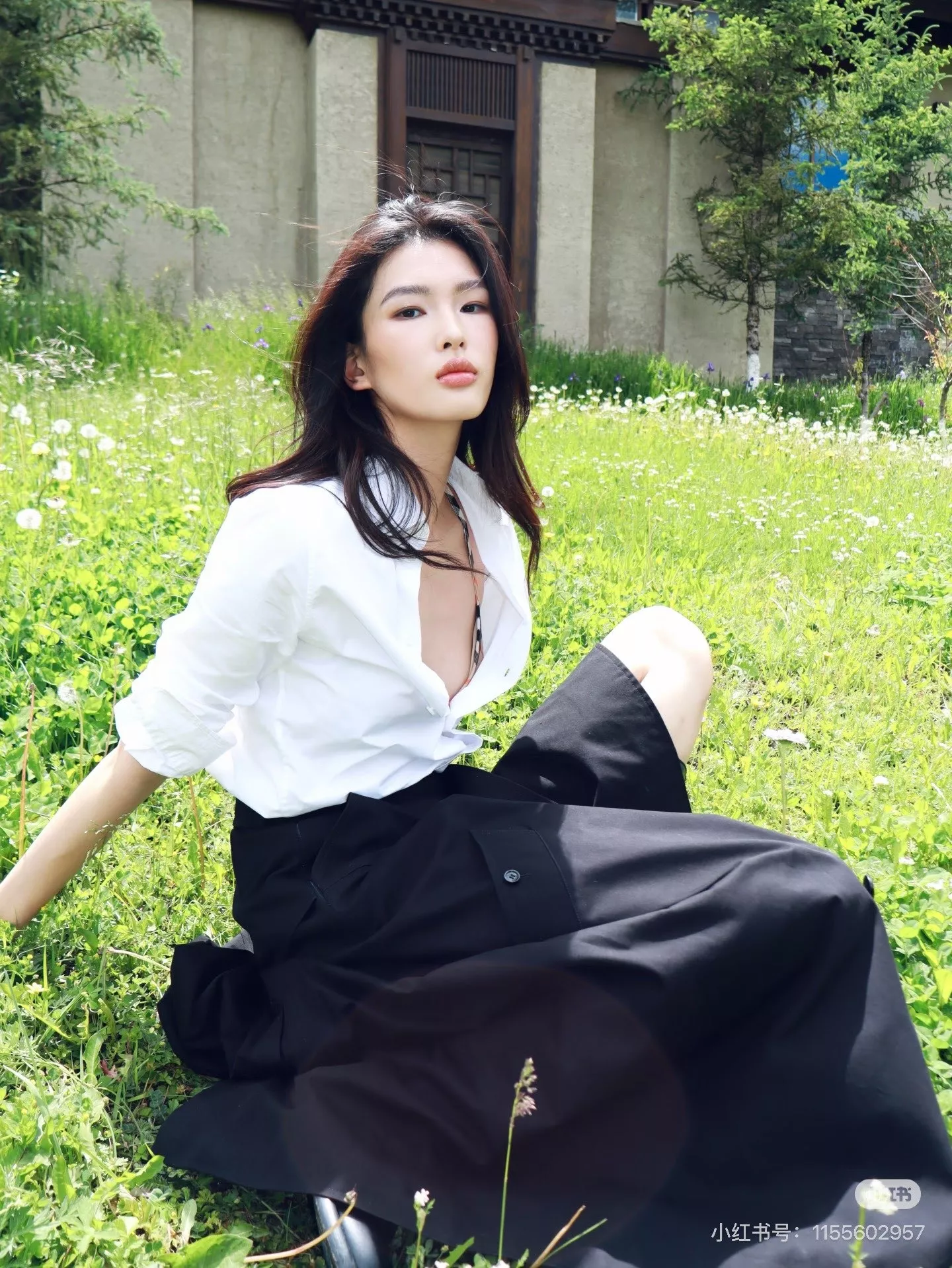 버버리 불규칙 하이웨이스트 벨트 롱 스커트 상세 이미지 42