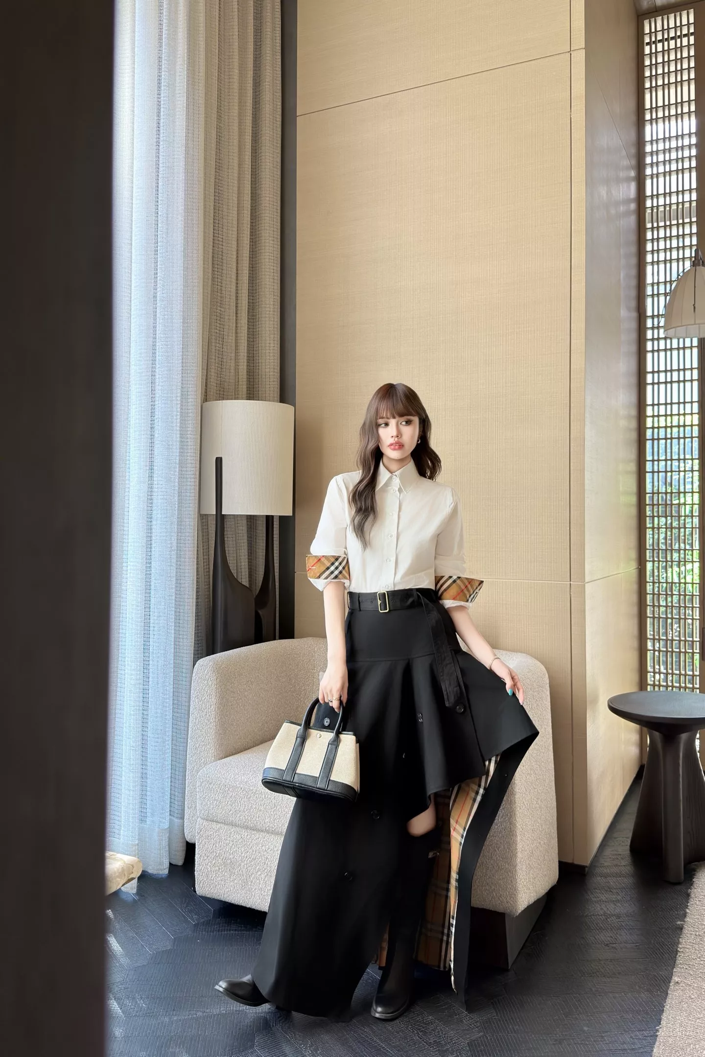 버버리 기사 자수 코튼 오버핏 셔츠 상세 이미지 39