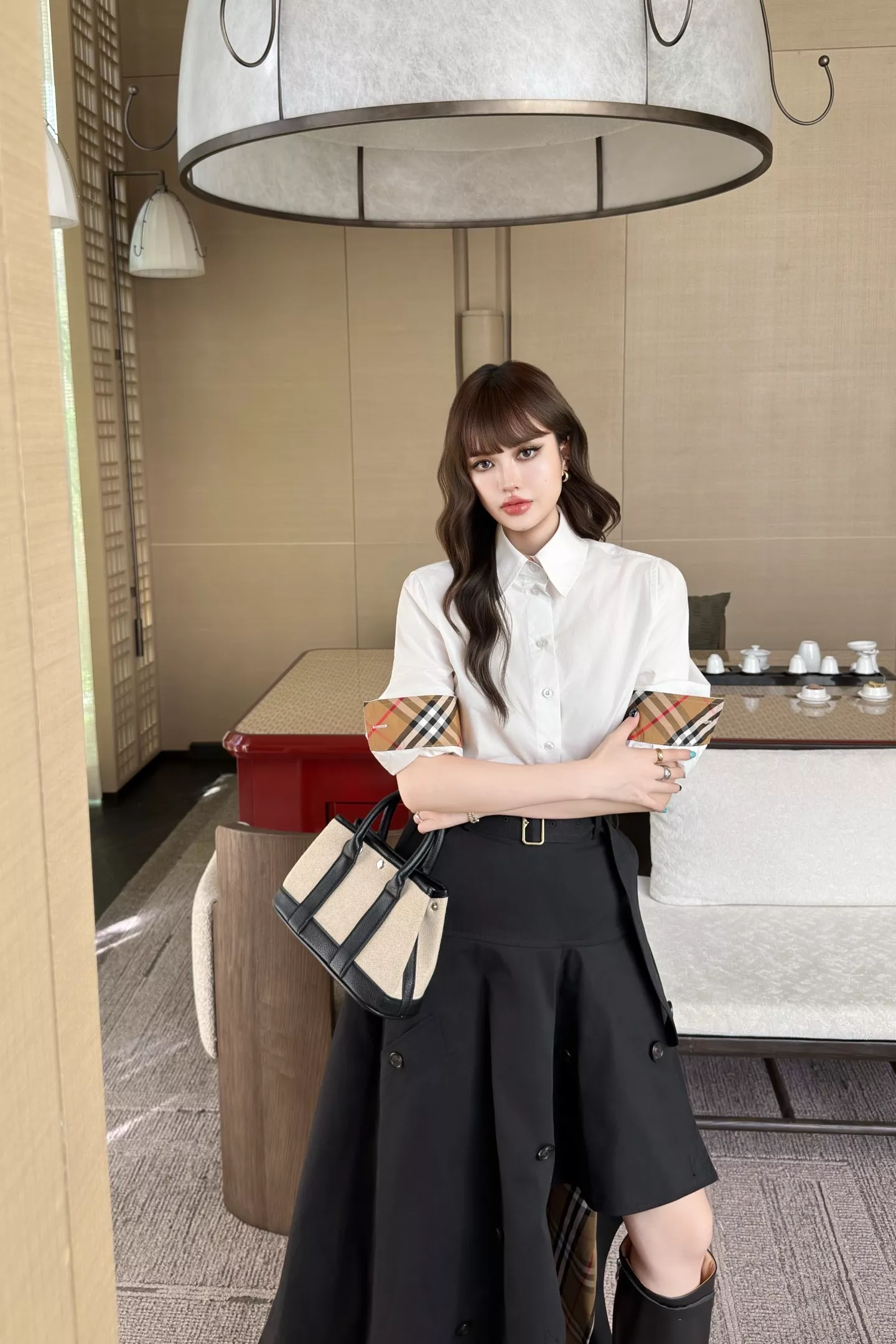 버버리 기사 자수 코튼 오버핏 셔츠 상세 이미지 38