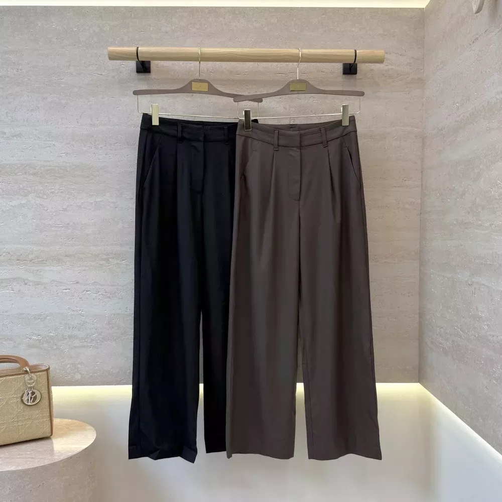 브루넬로쿠치넬리 체인 장식 와이드 슬랙스 팬츠